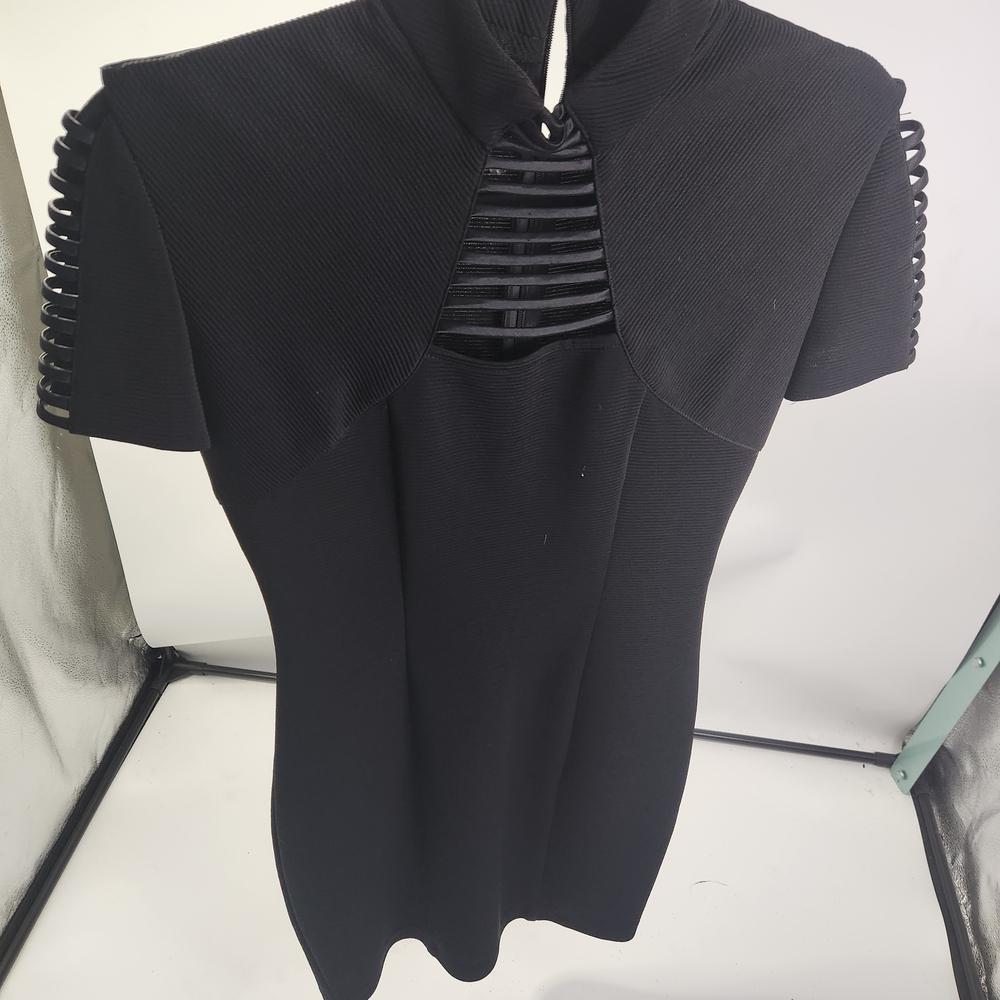 Cache Black Mini Dress with Cut-Out Details Size 6